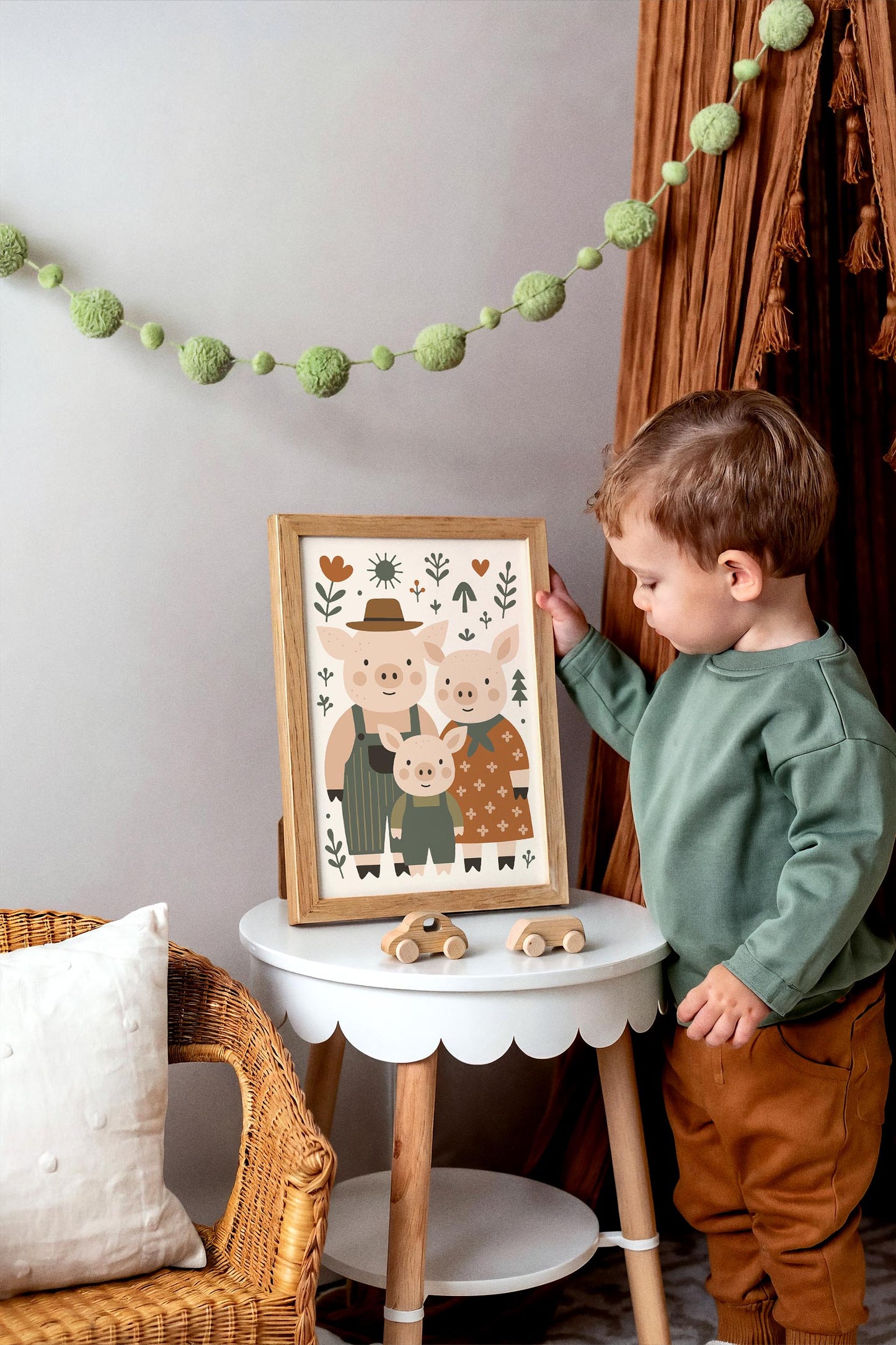 Pig Family Print - Farmhouse Kids Wall Art