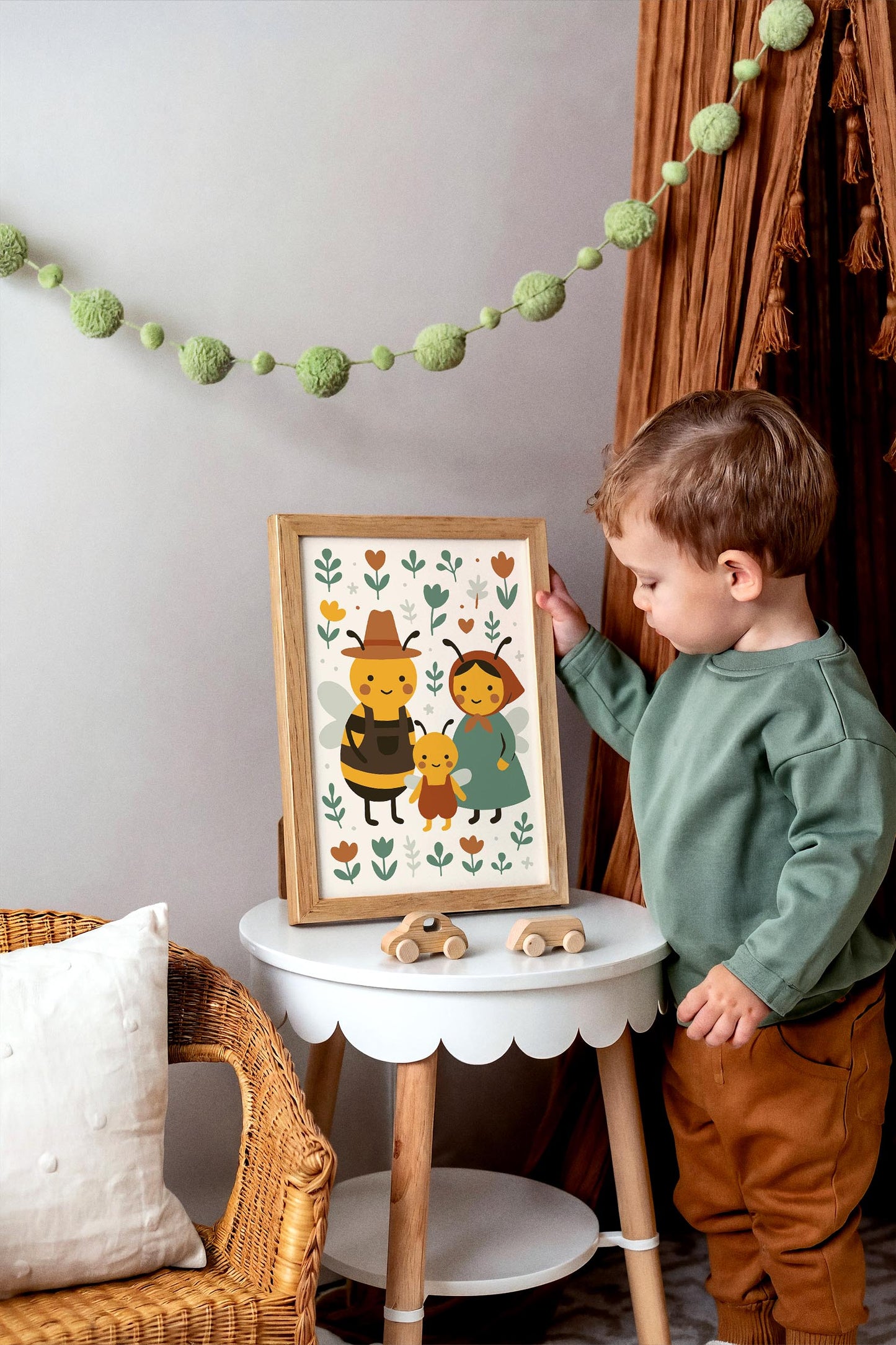 Bee Family Poster - Scandinavian Wall Art
