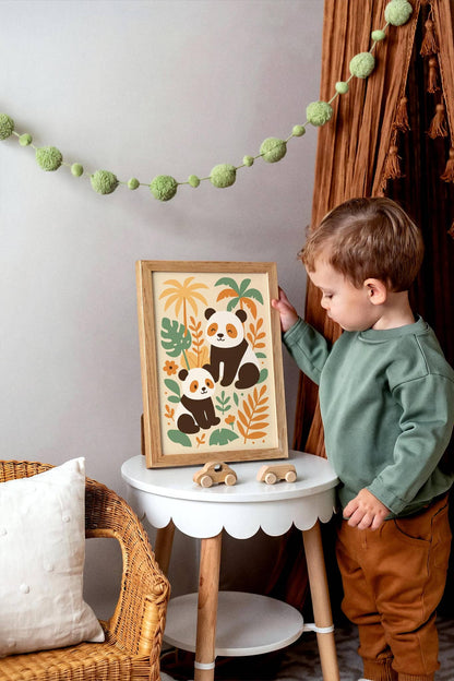 Panda Family In The Jungle Poster