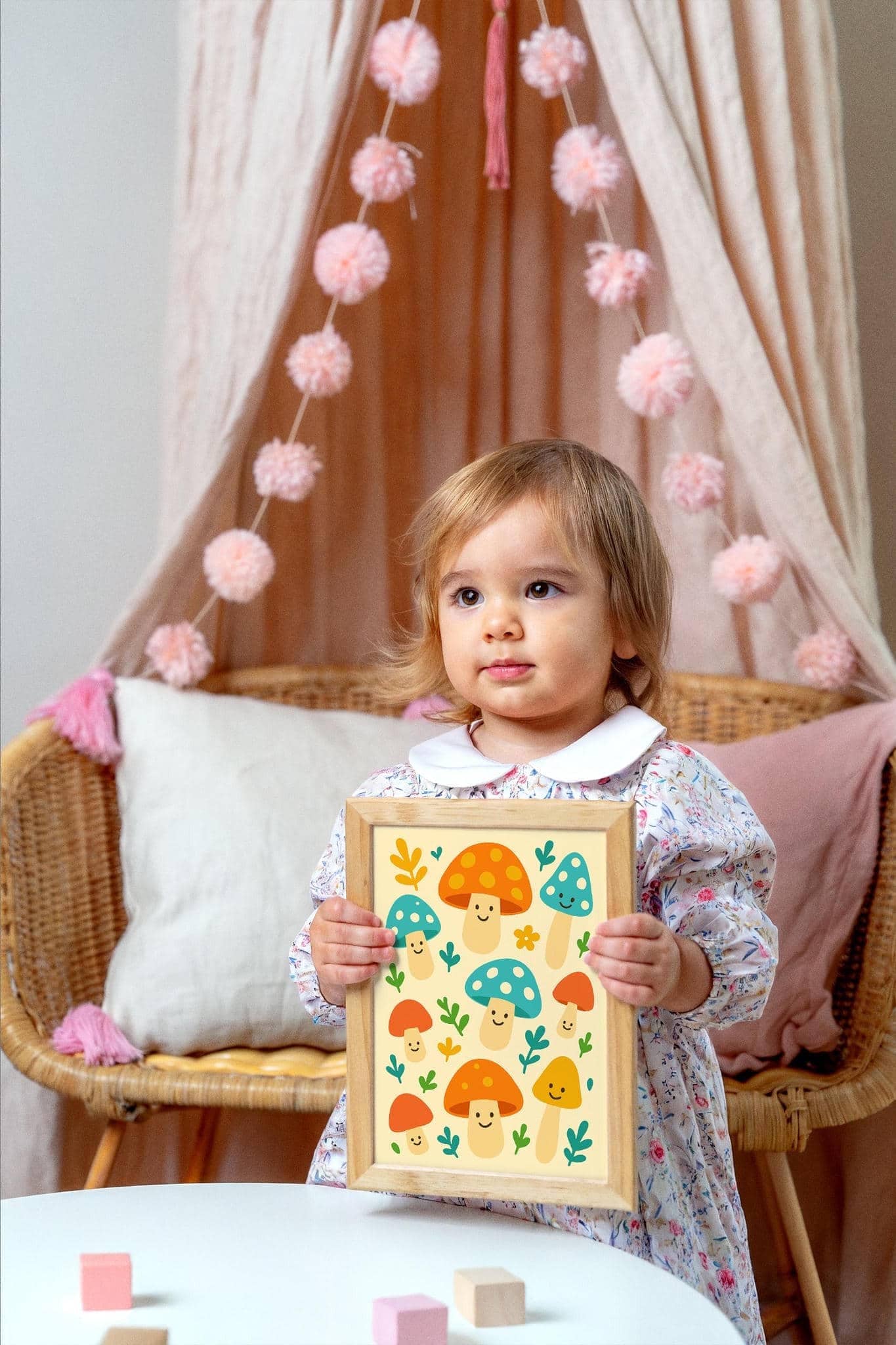 Whimsical Woodland Mushrooms Poster