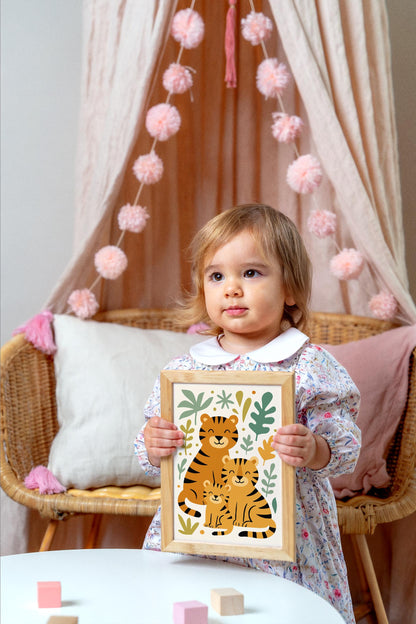 Tiger Family Poster – Jungle Kids Wall Art