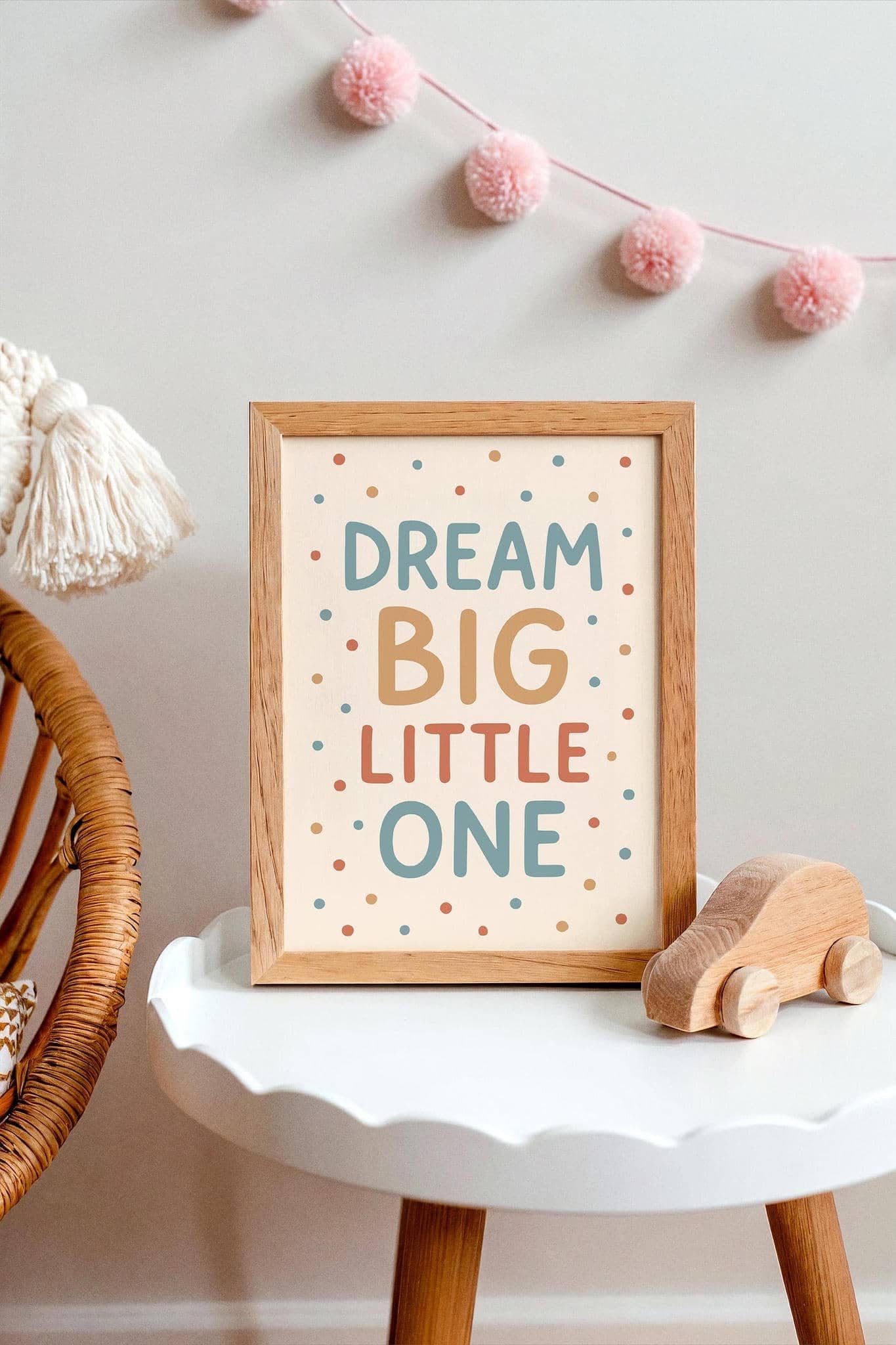 Dream Big Little One – Dotted Typography Poster