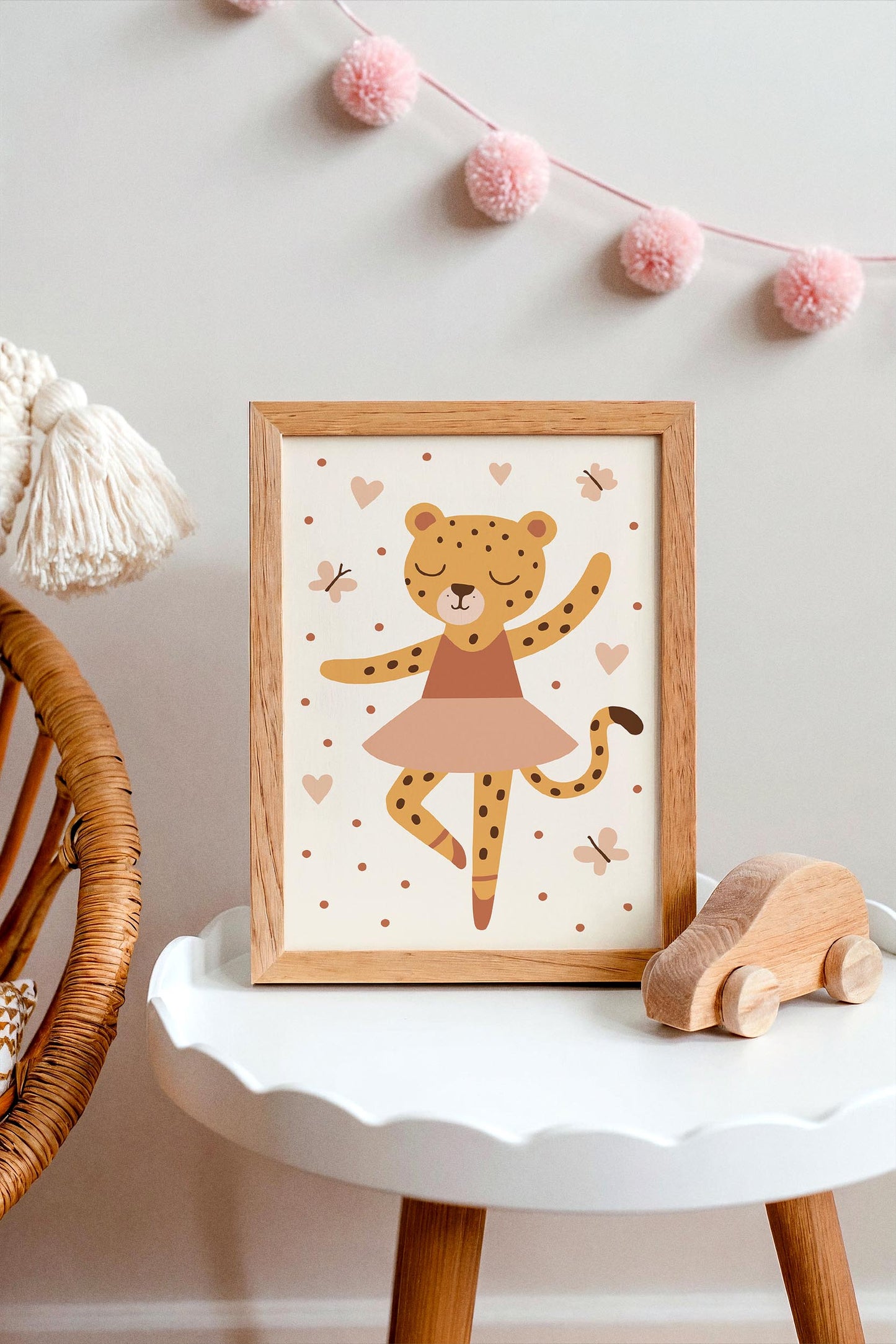 Cheetah Ballerina Print - Cute Kids Wall Art