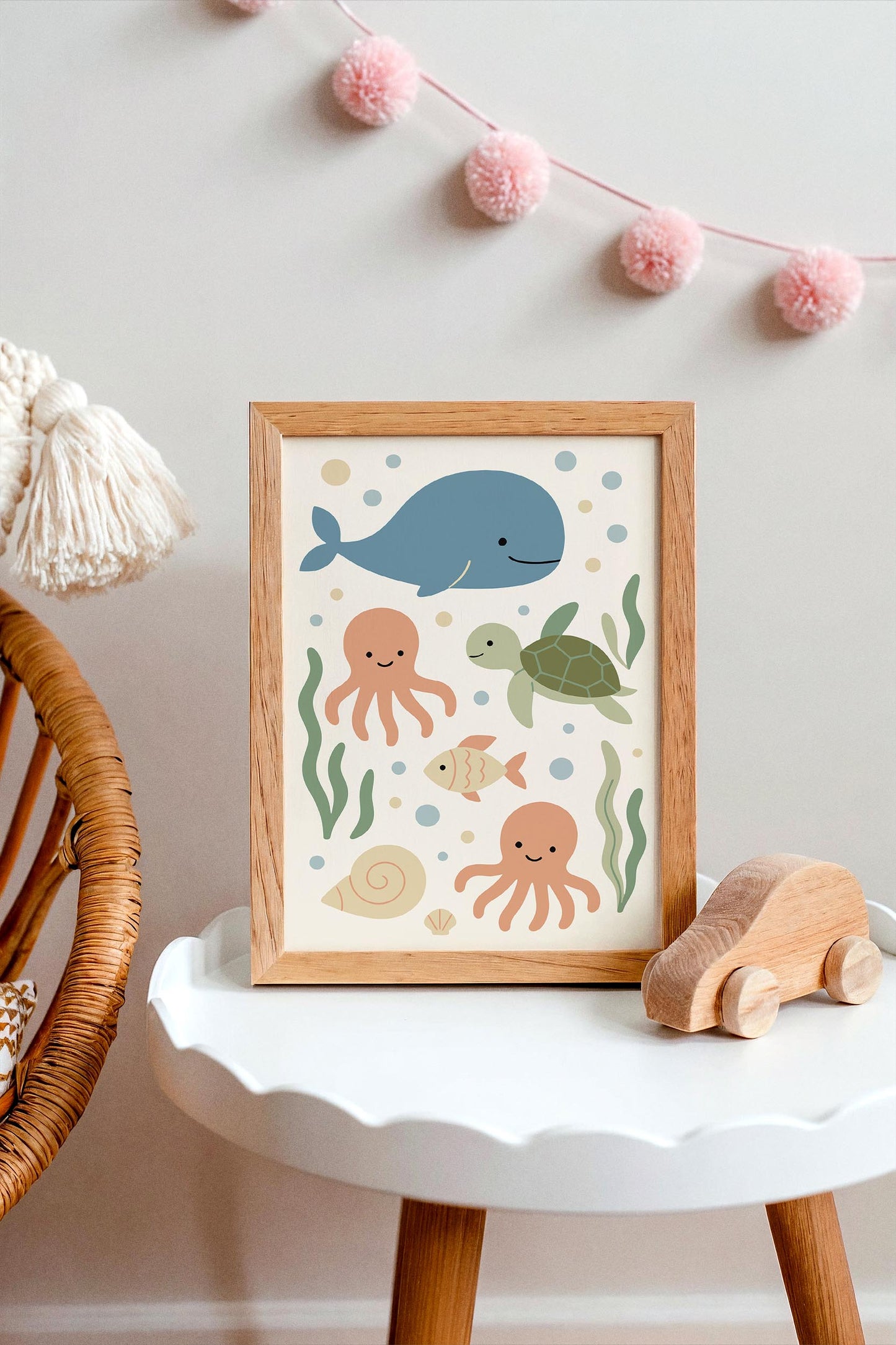Nautical Animals Poster – Coastal Wall Art