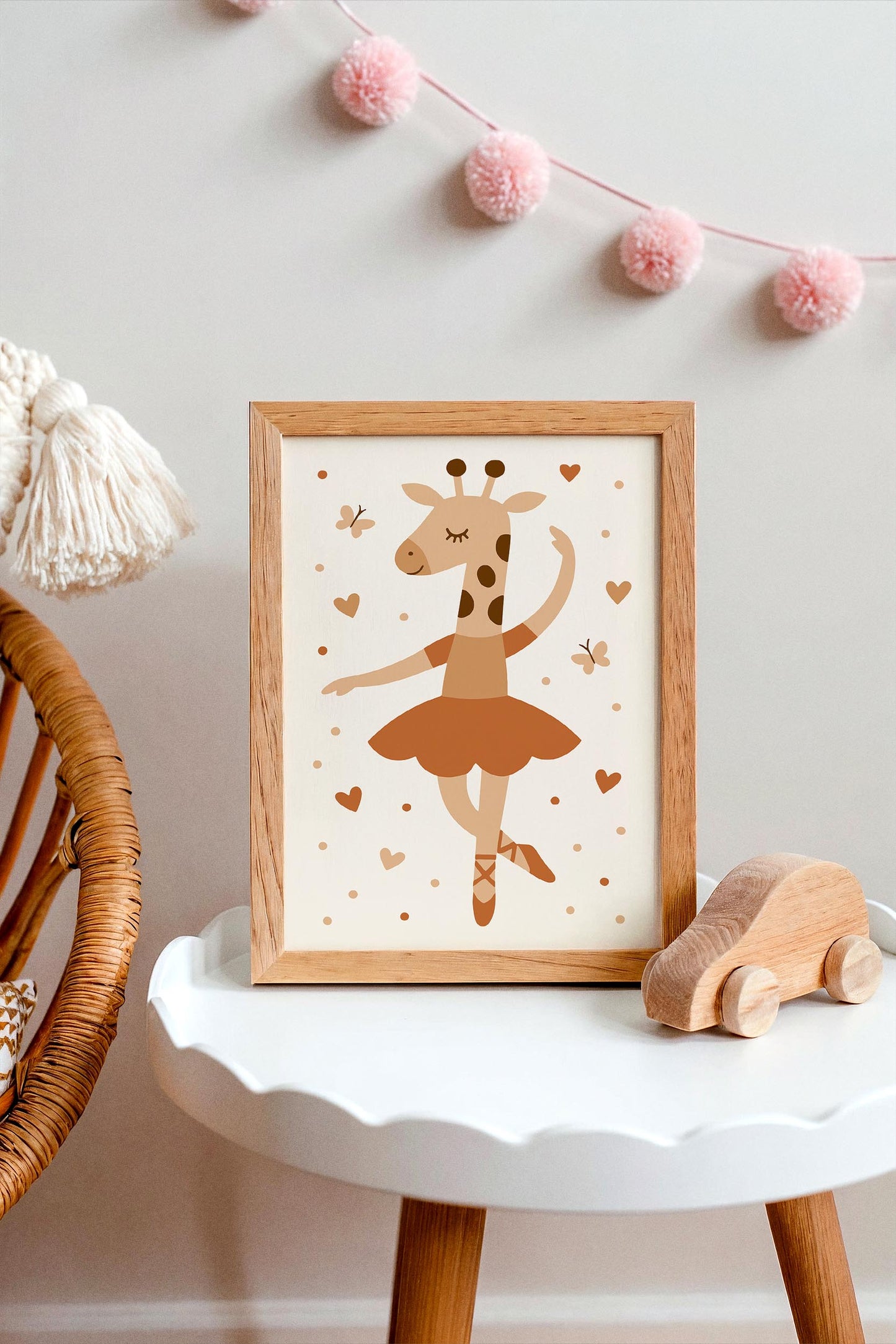 Cute Giraffe Ballerina Print - Kids Wall Ar