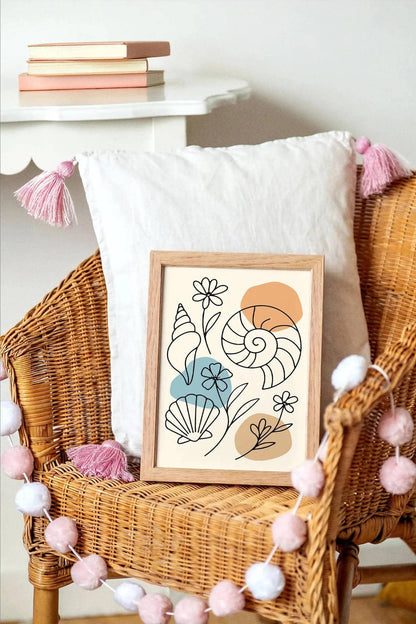 Minimalist Line Art Print – Coastal Wall Art