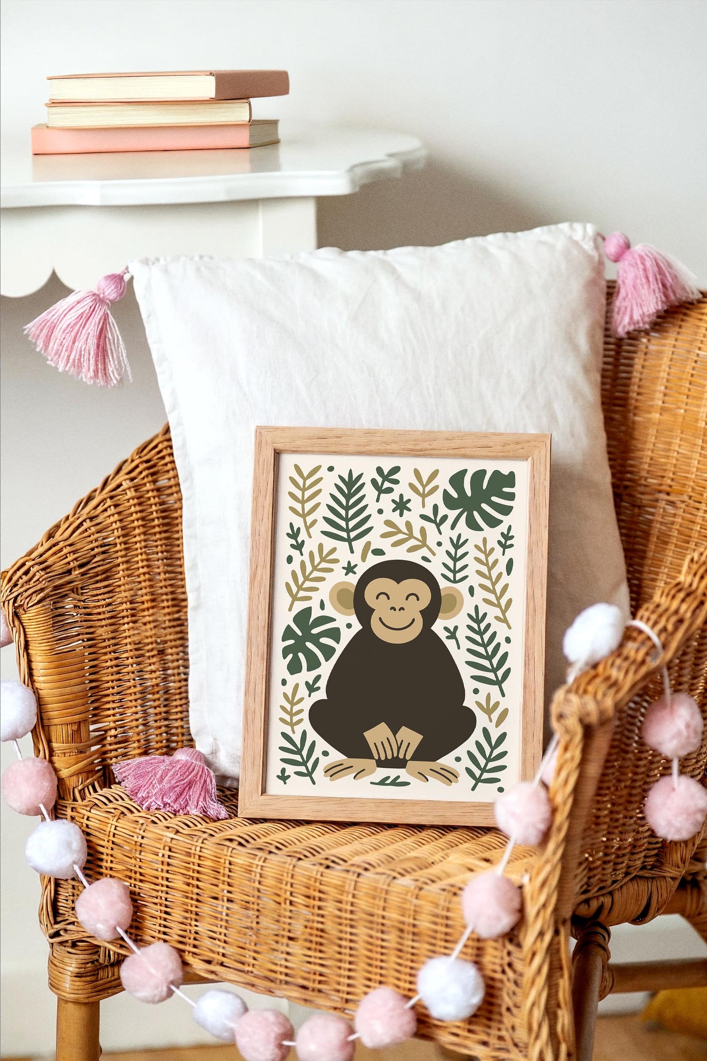 Friendly Monkey Print - Jungle Kids Wall Art