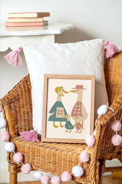 Duck Family Poster - Country Farmhouse Wall Art