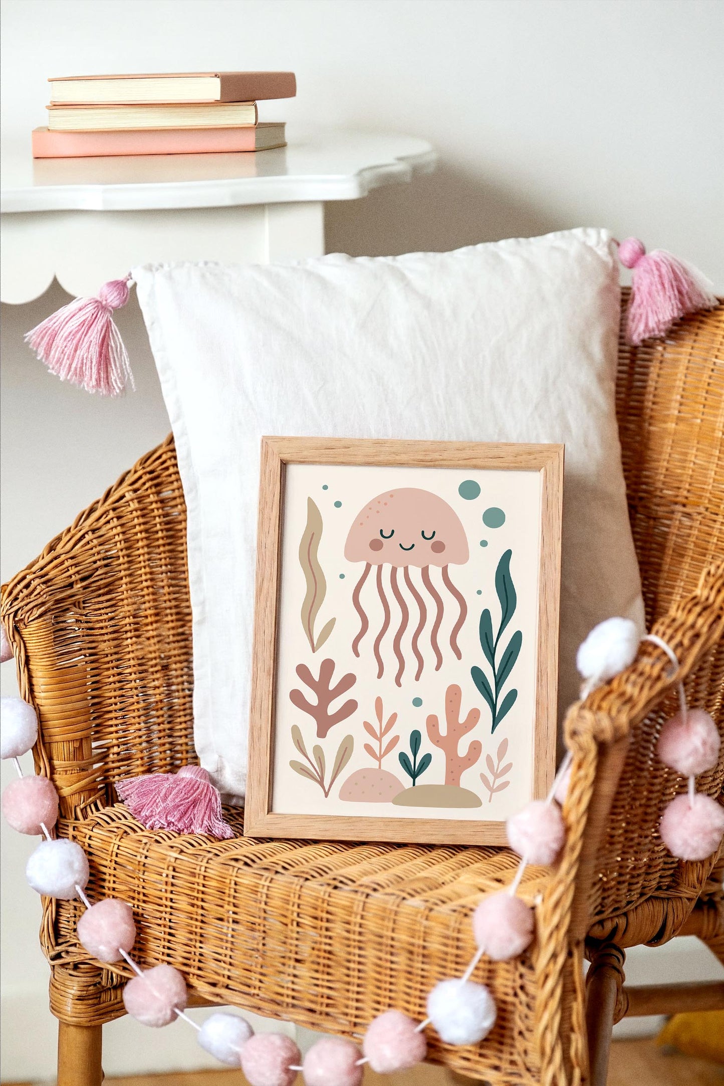Pink Jellyfish Poster – Ocean Nursery Wall Art