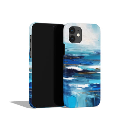 Abstract Waves Blue iPhone Case