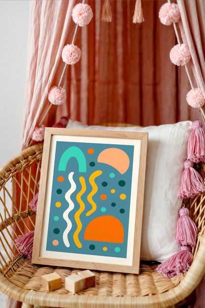 Colorful Kids Room Decor - Abstract Print