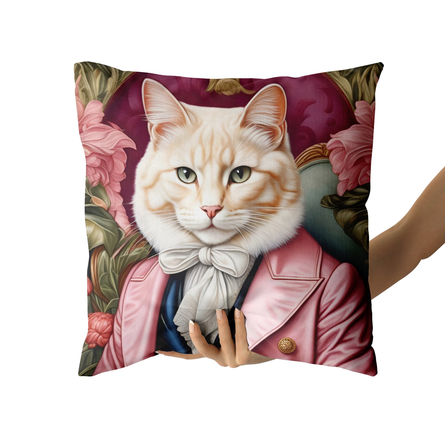 William Morris Pink Cat Pillow – Home Enhancement