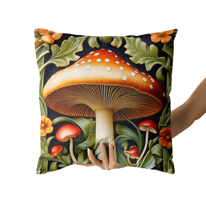 Victorian Mushroom Kitchen Throw Pillow