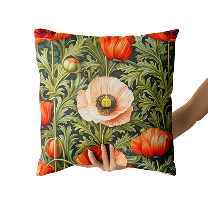 Poppy Flowers Throw Pillow 2024