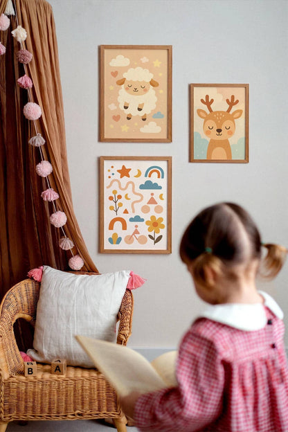 Abstract Kids Room Decor Poster – Playful & Modern Wall Art