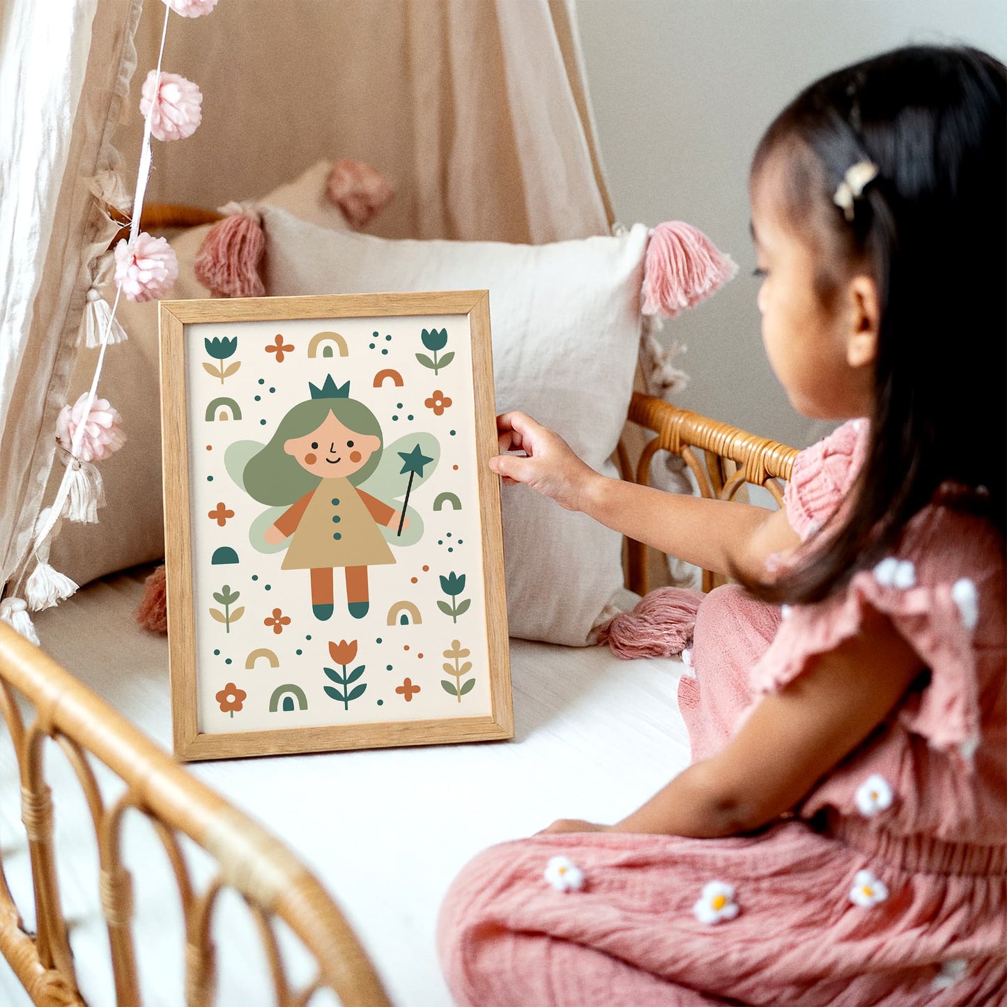 Cute Fairy Art Print - Kids Girl Room Decor