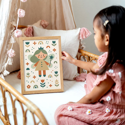 Cute Fairy Art Print - Kids Girl Room Decor