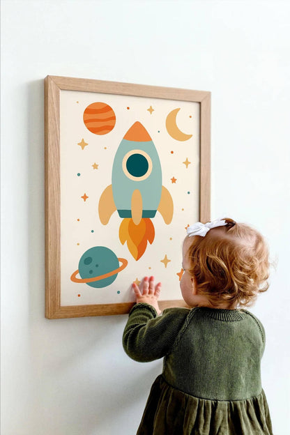 Space Rocket Poster – Cosmic Rocket Wall Art