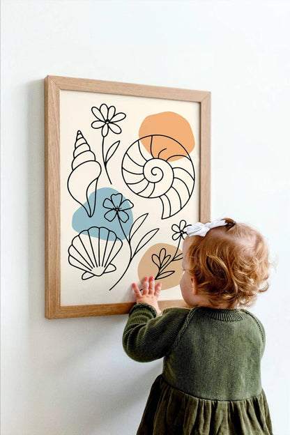 Minimalist Line Art Print – Coastal Wall Art