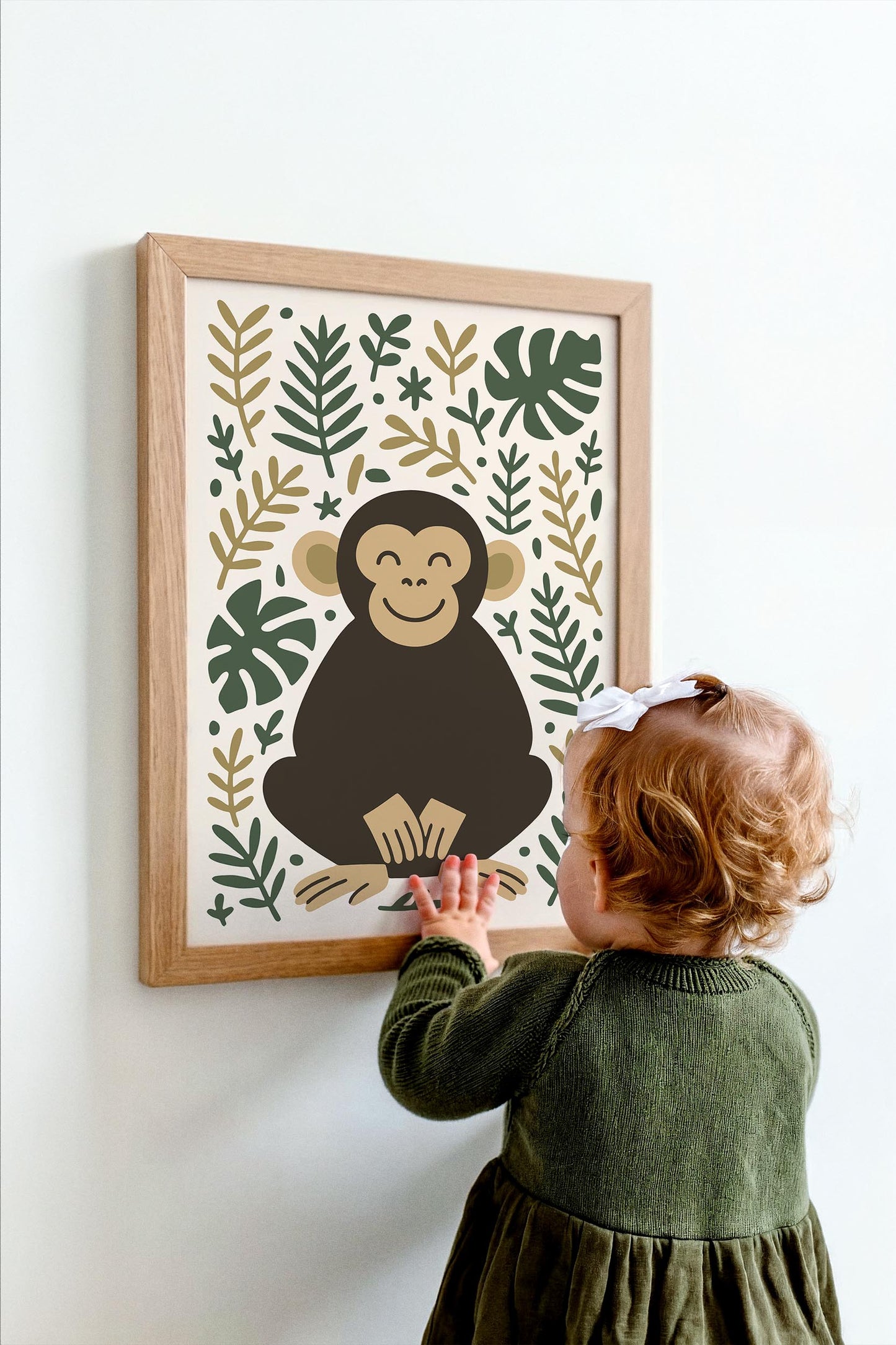 Friendly Monkey Print - Jungle Kids Wall Art