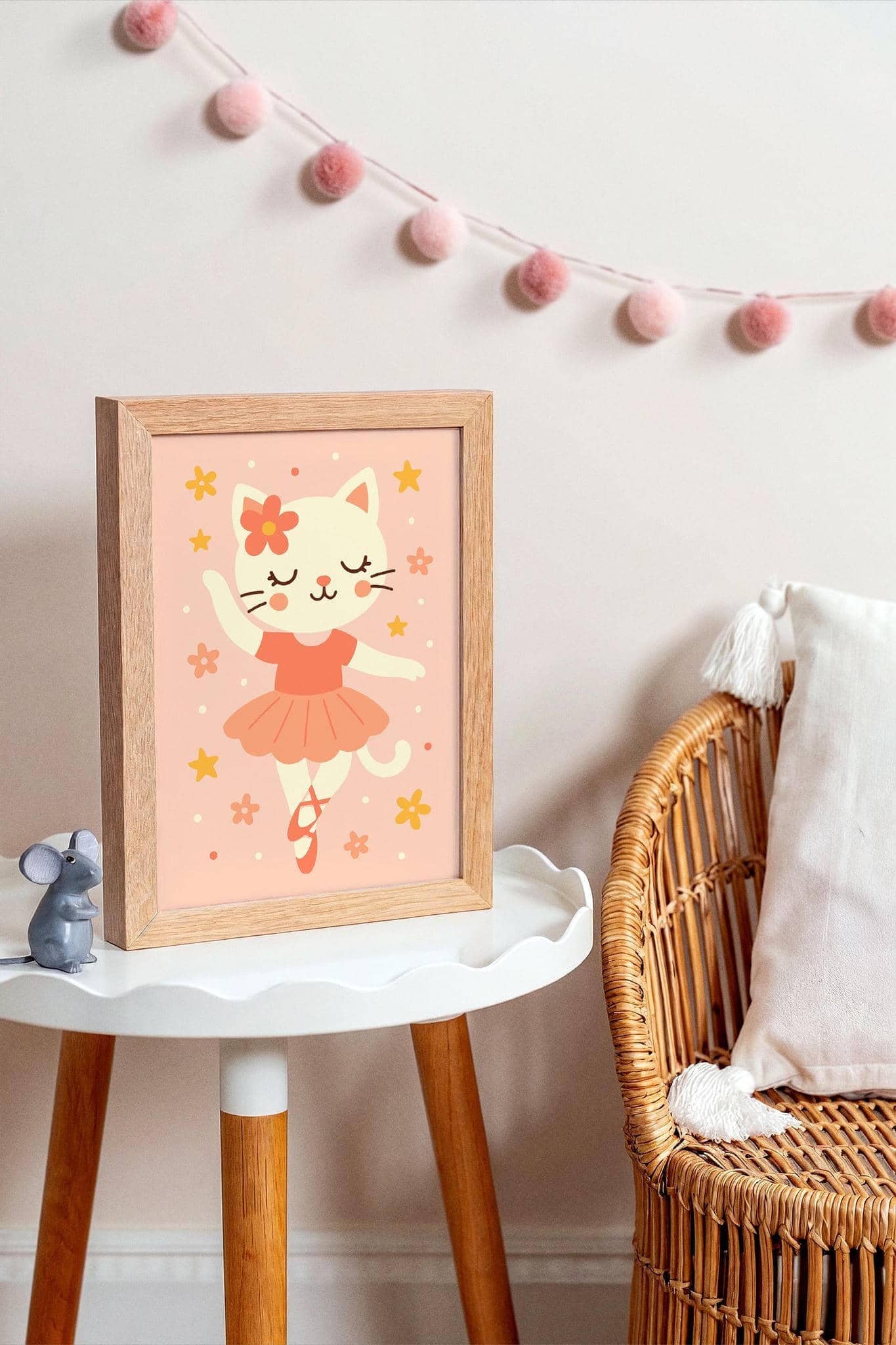 Cute Cat Ballerina Poster – Adorable Ballet Wall Art Print