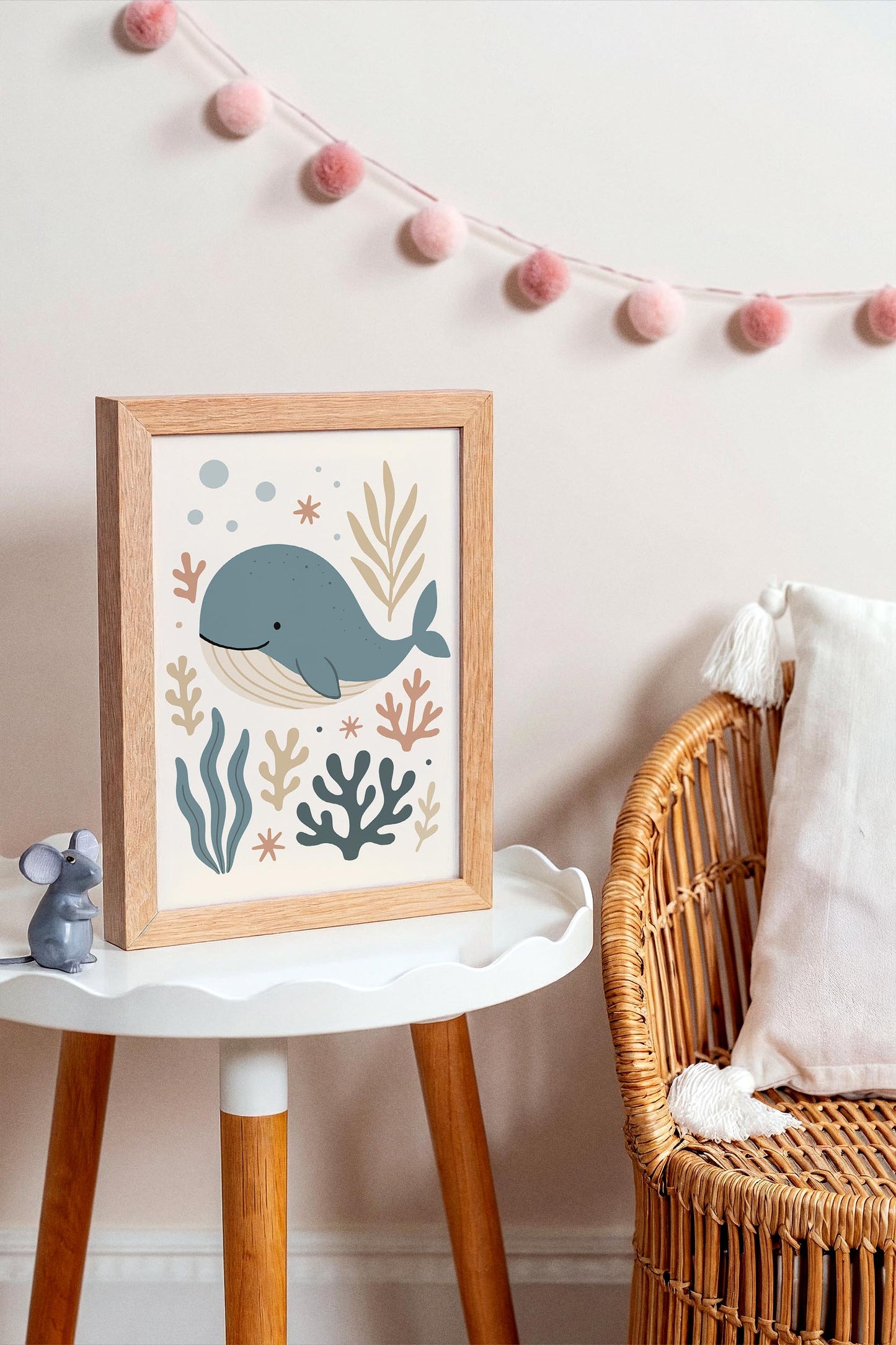 Cute Whale Poster – Ocean Nursery Wall Art