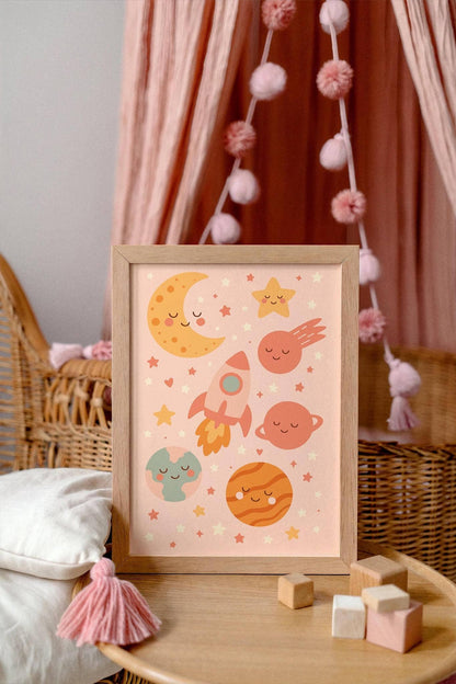 Cute Cosmos Art Print – Space Illustration