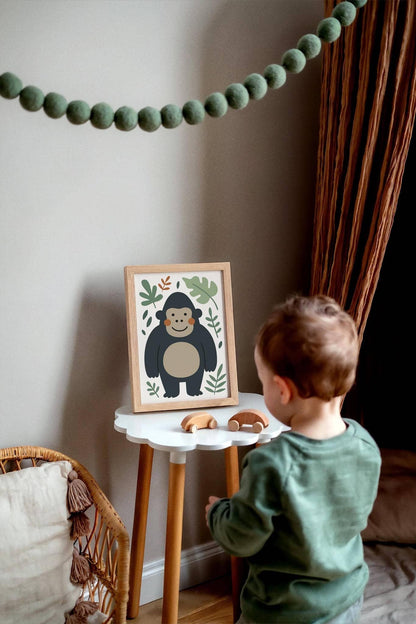Jungle Gorilla Print – Cute Kids Room Wall Art