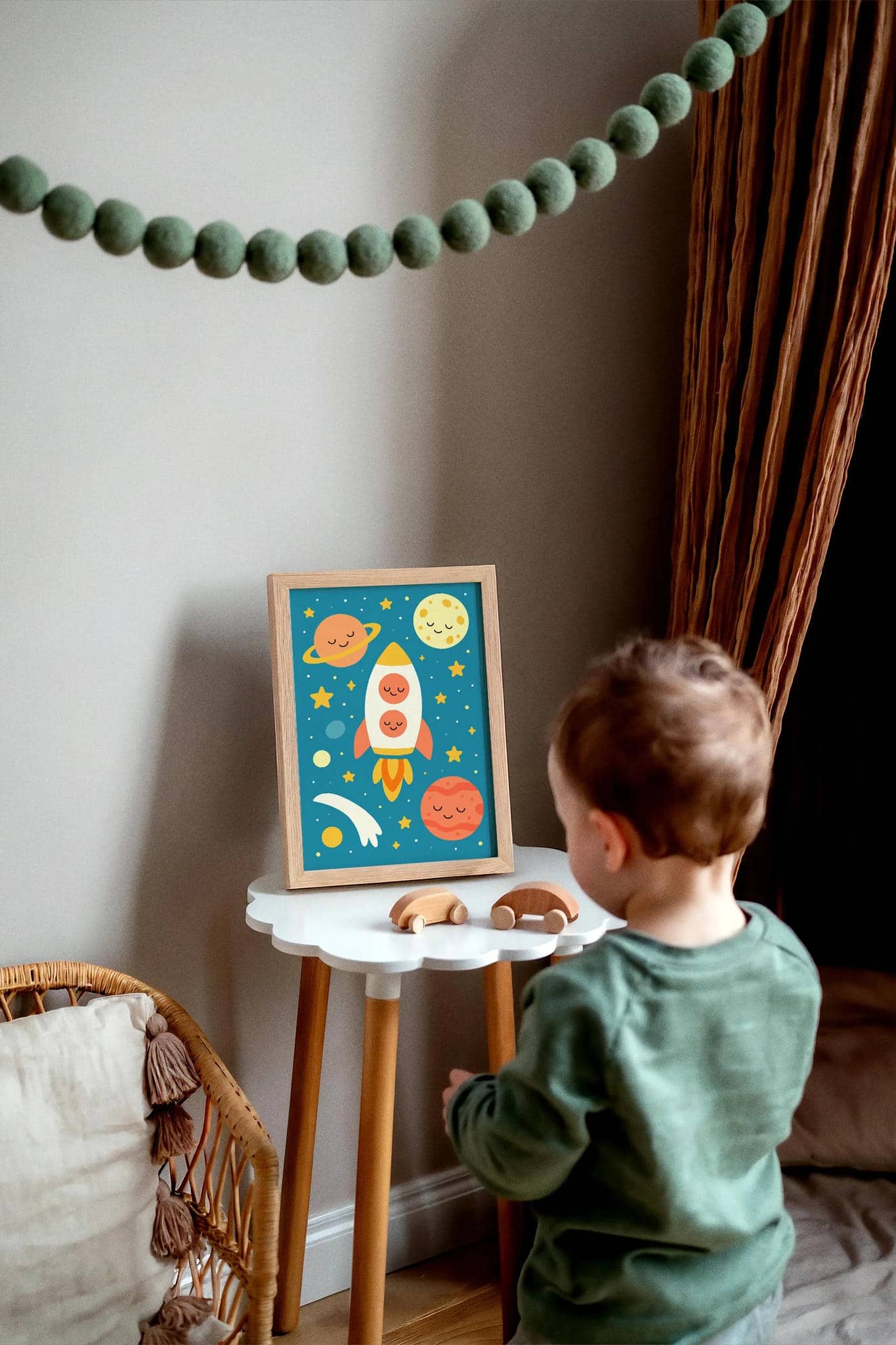 Whimsical Space Adventure – Rocket & Planets