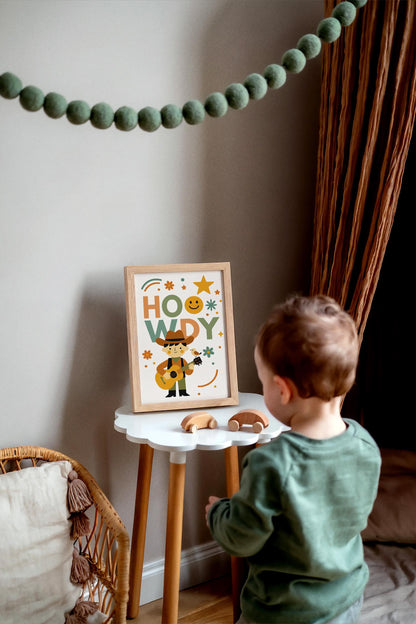 Howdy Cowboy Poster – Western Kids Wall Art