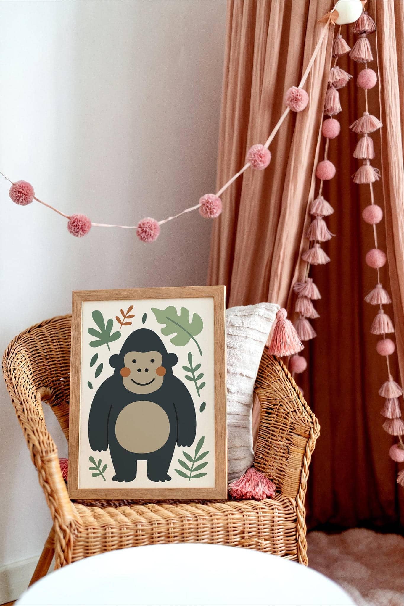 Jungle Gorilla Print – Cute Kids Room Wall Art