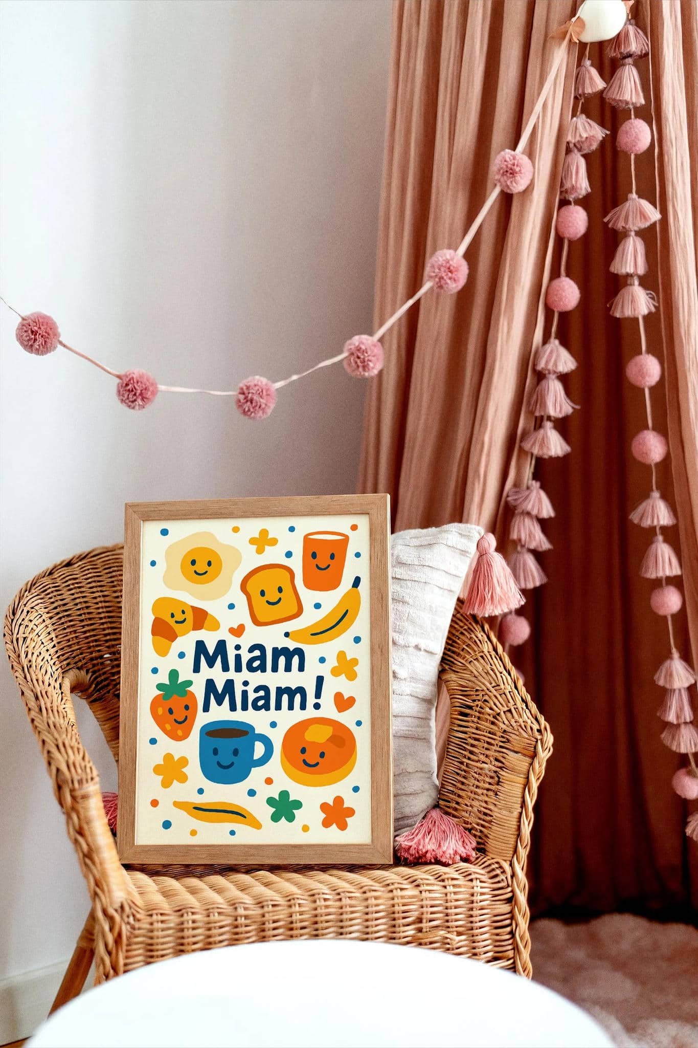 Miam Miam Poster - Colorful Food Art Print