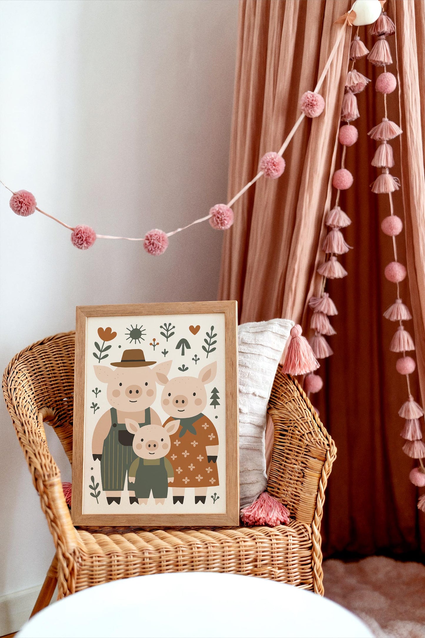 Pig Family Print - Farmhouse Kids Wall Art