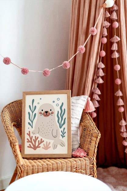 Cute Seal Poster – Kids Room Wall Art