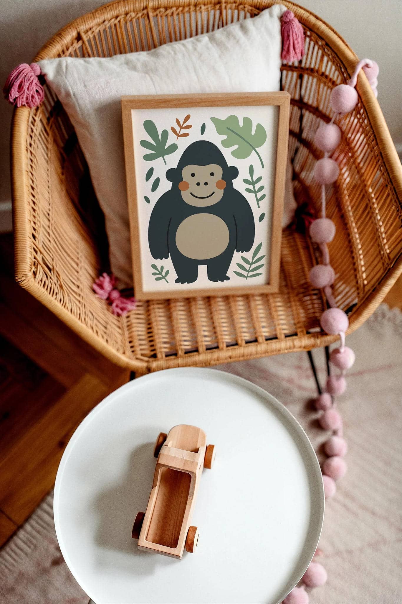 Jungle Gorilla Print – Cute Kids Room Wall Art