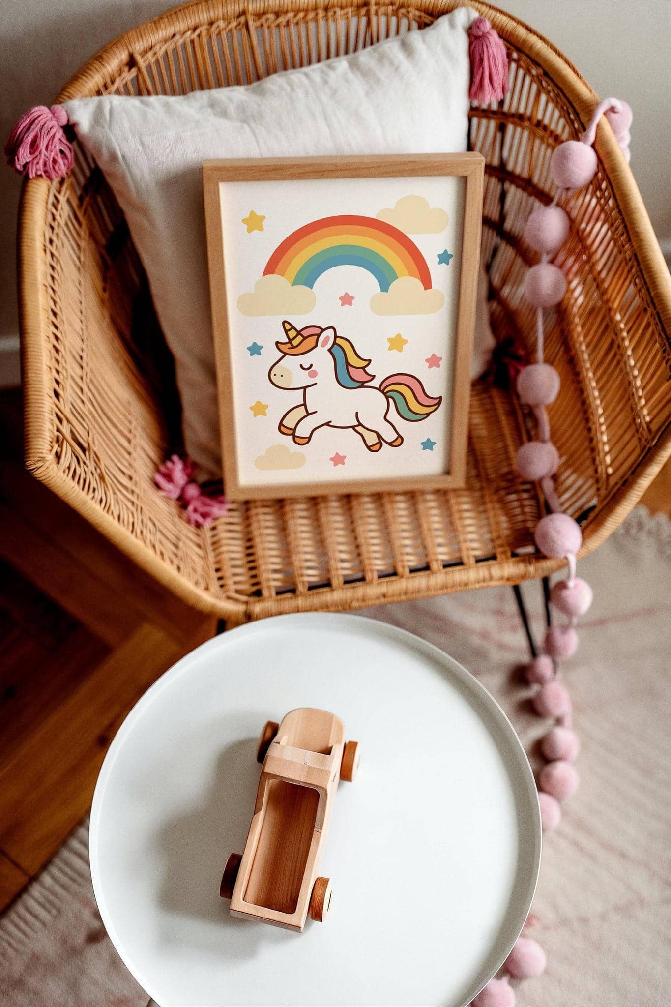 Cute Unicorn Poster – Wall Art for Girls’ Room Decor