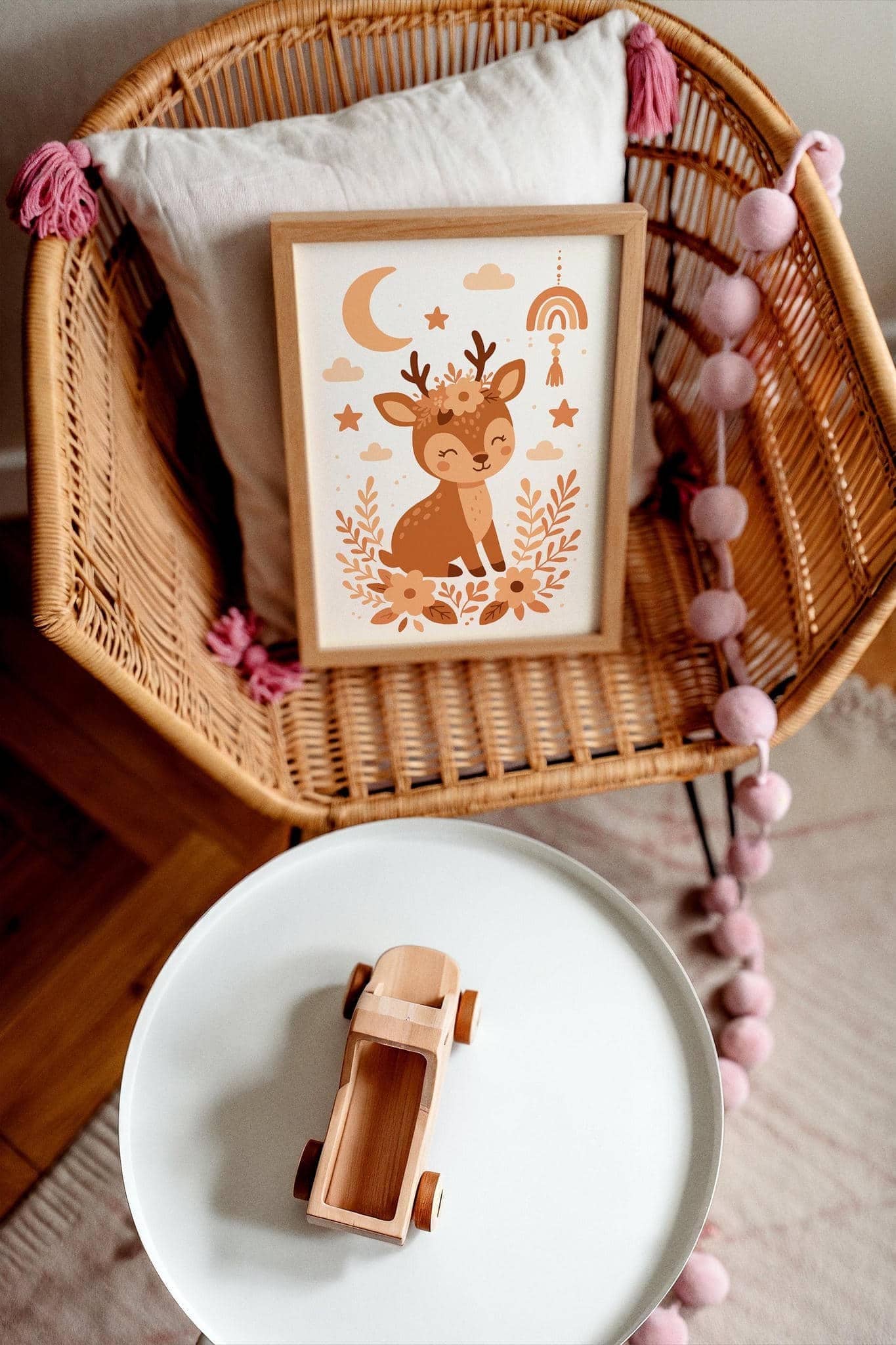 Boho Deer Poster – Cute Nursery Wall Art