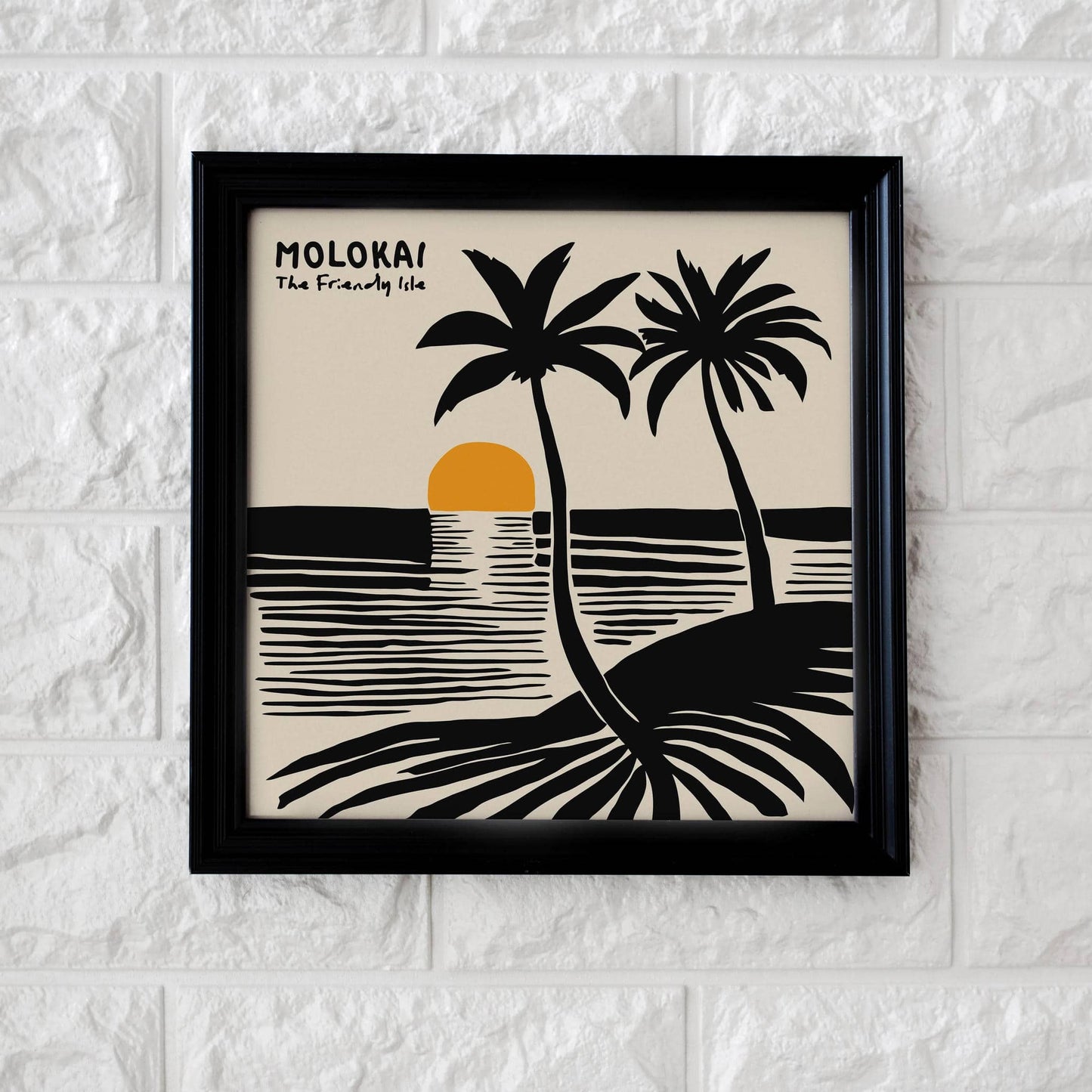 Molokai The Friendly Isle Hawaii Square Wall Art