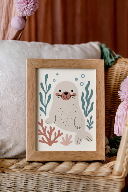 Cute Seal Poster – Kids Room Wall Art