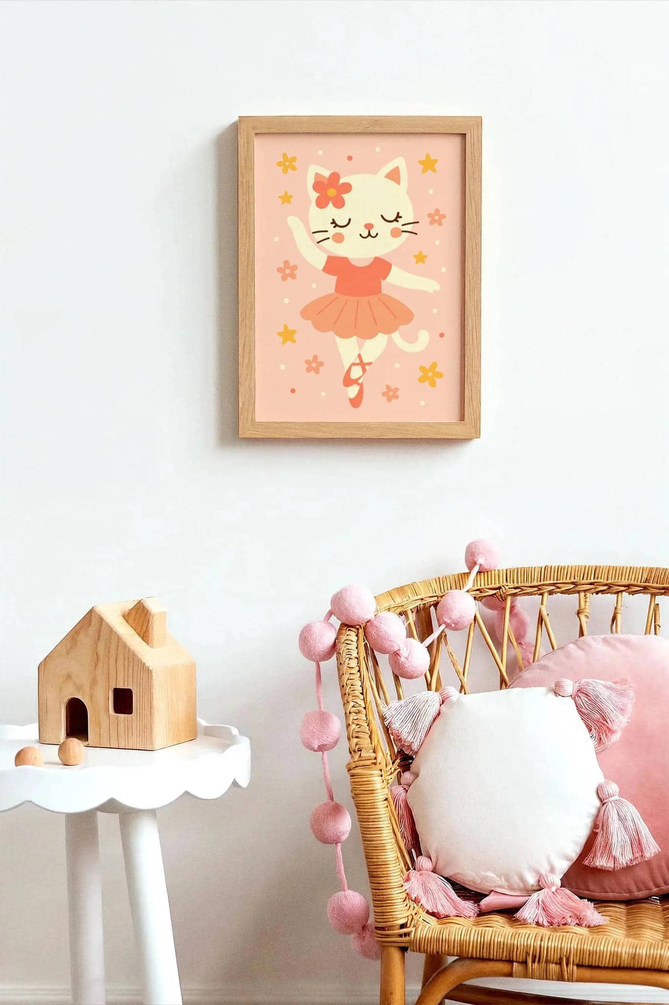 Cute Cat Ballerina Poster – Adorable Ballet Wall Art Print