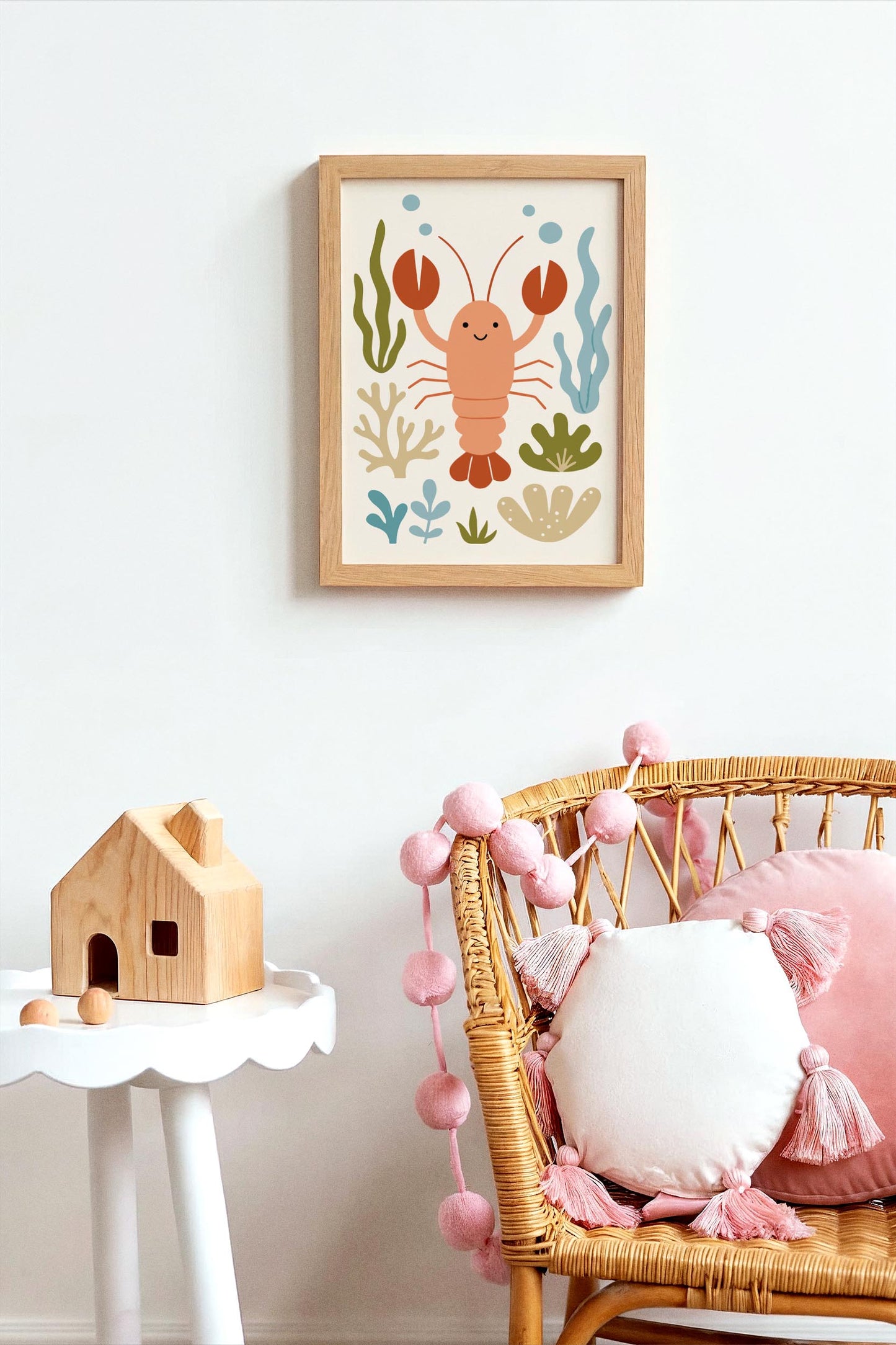 Cute Lobster Poster – Nautical Kids Wall Art