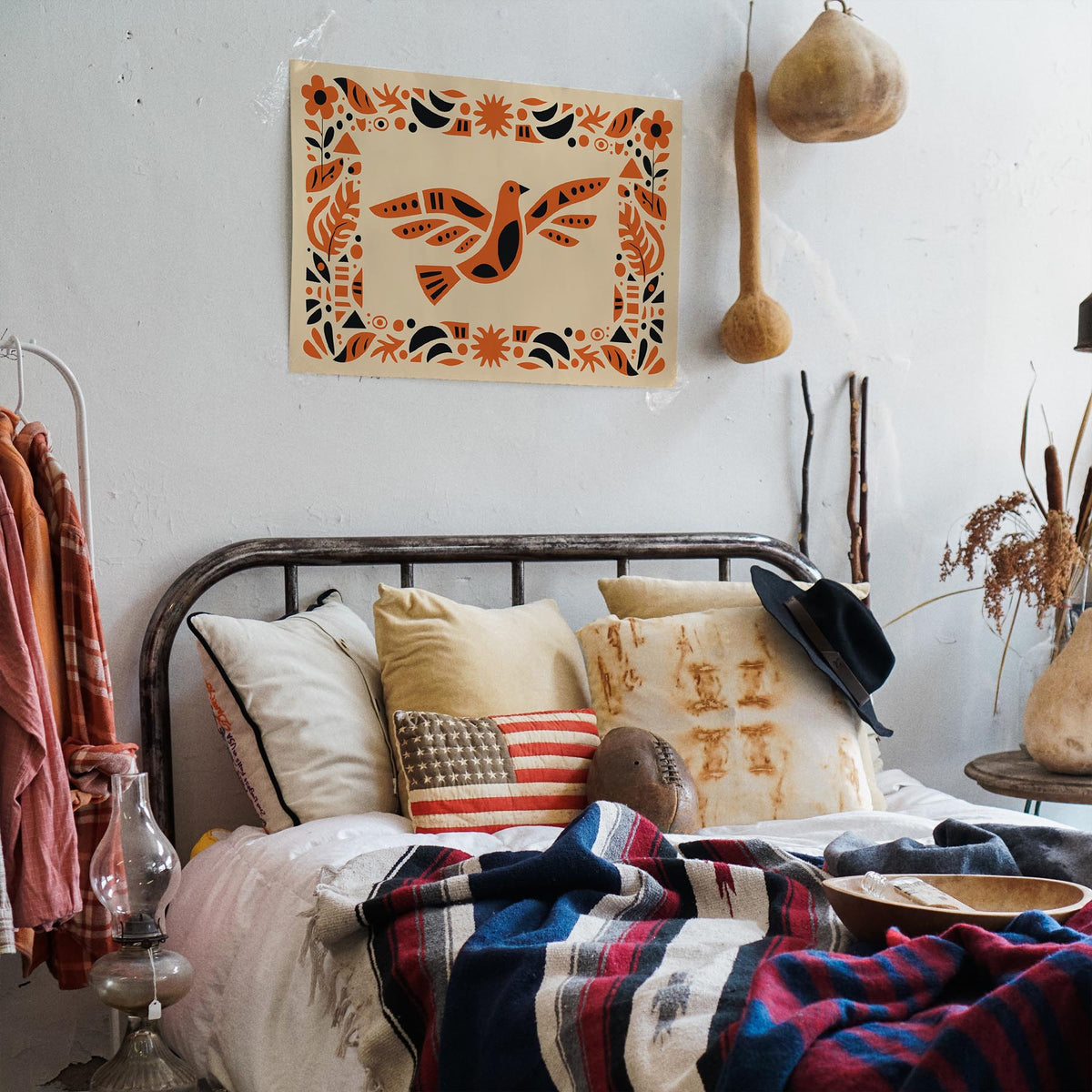Afrohemian Bird Boho Art Poster