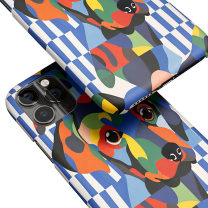 Vibrant Retro Dog Art iPhone Case