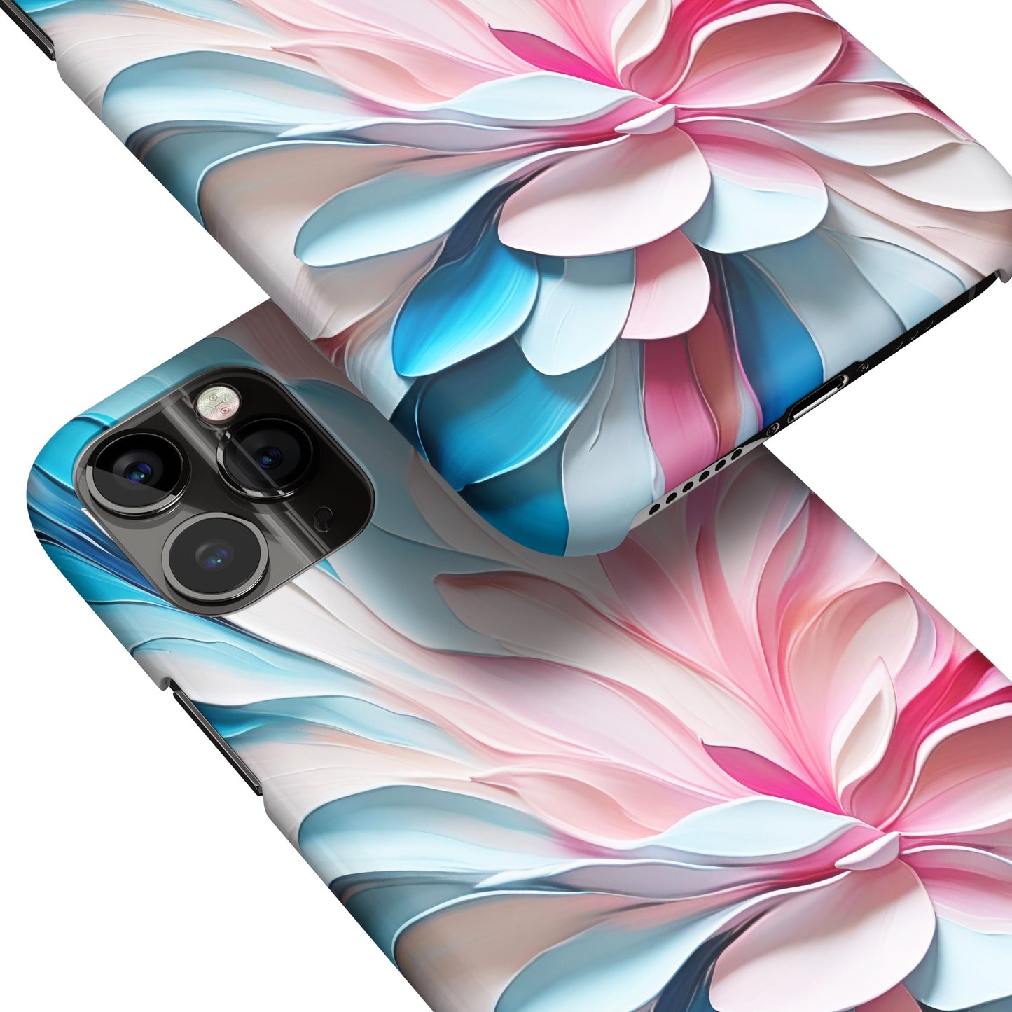 Abstract Flower in Pink and Blue iPhone Case