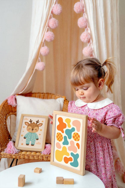 Kids Wall Art – Mid-Century Modern Liquid Shapes