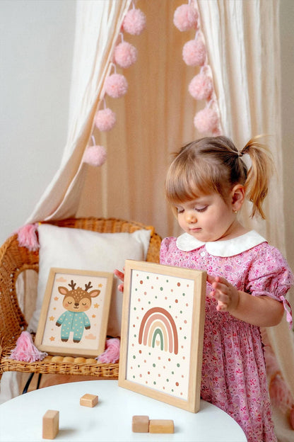 Nursery Wall Art – Pastel Rainbow & Dots