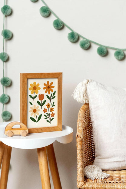 Rustic Flowers Poster – Country Kids Room Wall Art