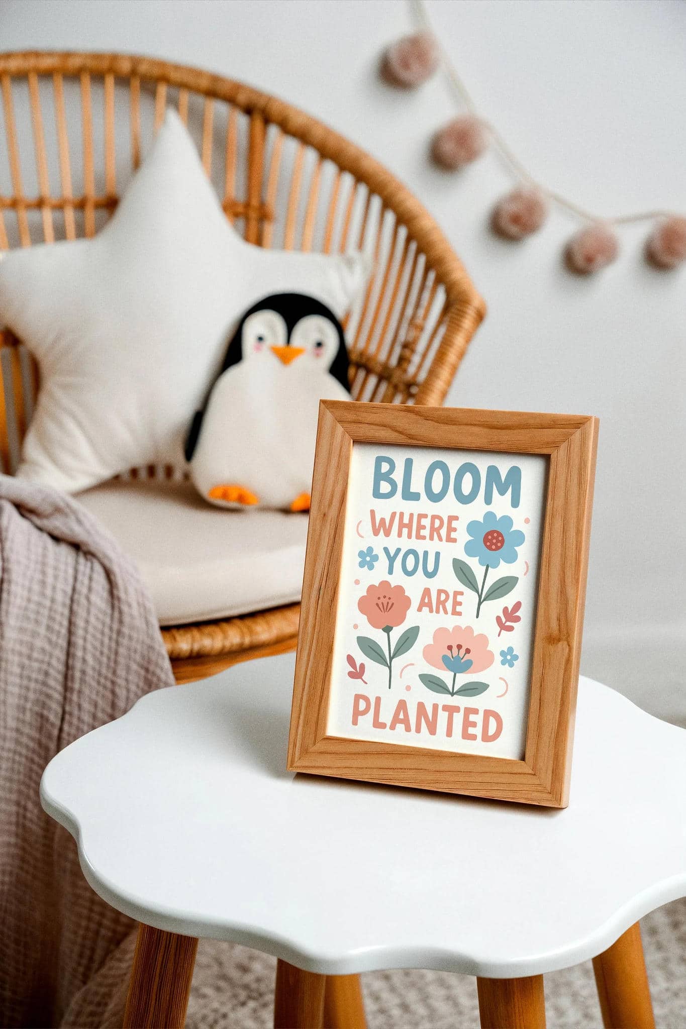 Bloom Where You Are Planted – Cute Kids Room Quote Poster