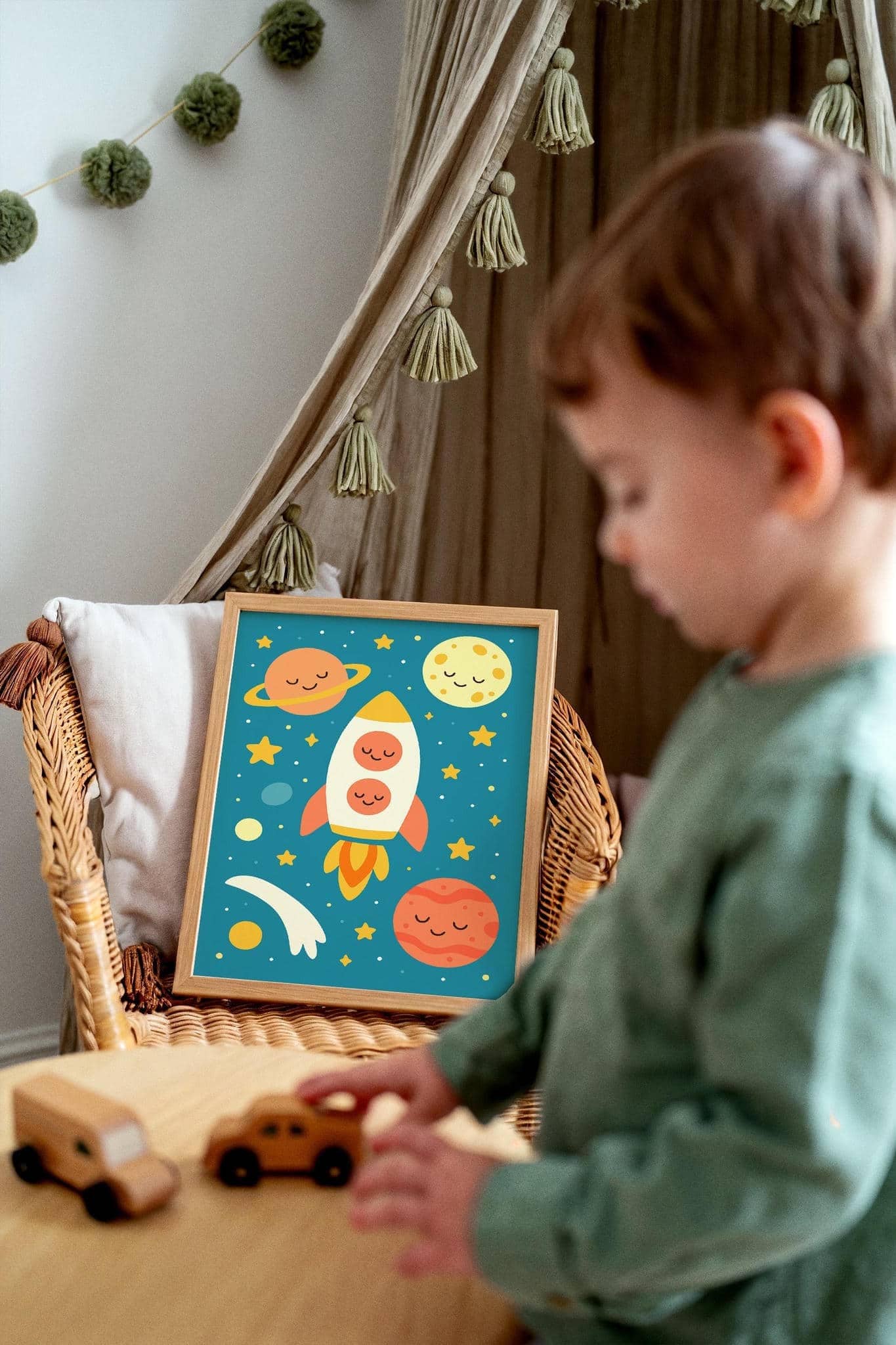 Whimsical Space Adventure – Rocket & Planets