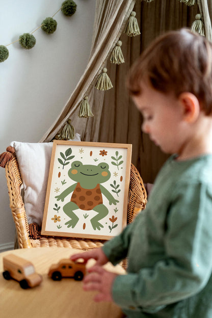 Cute Frog Print -  Kids Wall Art